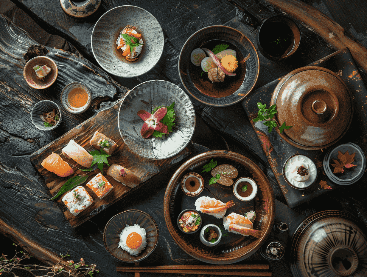 美しい和食器に盛られた料理